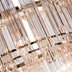 Люстра подвесная круглая с прозрачными хрустальными трубками и золотистым каркасом Диаметр 60 см Hexagon Tube Light варинант исполнения - 3 | Loft Concept в Краснодаре