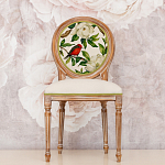 Стул бежевый из натурального бука с изображением птица в саду Blooming Birds варинант исполнения - 3 | Loft Concept в Краснодаре