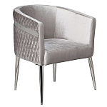 Стул серый велюровый со стеганной спинкой Focus on Convenience варинант исполнения - 1 | Loft Concept в Краснодаре