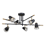 Потолочный светильник с конусообразными плафонами с контрастным сочетанием бронзы и глубоким черным цветом Aurika варинант исполнения - 2 | Loft Concept в Краснодаре