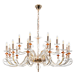 Люстра с 18-ю лампочками и изогнутыми прозрачными элементами из стекла Twisted Glass Candles Chandelier варинант исполнения - 2 | Loft Concept в Краснодаре