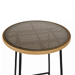 Барный столик с круглой плетеной столешницей Wicker Table Top варинант исполнения - 4 | Loft Concept в Краснодаре