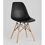 Пластиковый стул на ножках из массива бука Eames Black варинант исполнения - 1 | Loft Concept в Краснодаре
