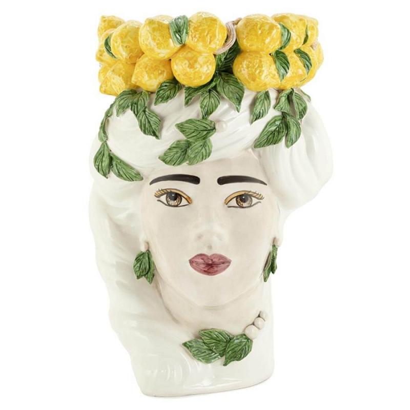 Ваза VASE LEMON HEAD LADY BIG Желтый Белый в Краснодаре | Loft Concept 