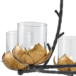 Люстра с прозрачными стеклянными абажурами и каркасом в виде черных веток Blooming Flower варинант исполнения - 1 | Loft Concept в Краснодаре