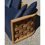 Дизайнерский уличный диван из массива дерева с плетеной спинкой PALINFRASCA Sofa варинант исполнения - 25 | Loft Concept в Краснодаре