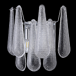Бра с подвесками из рифленного стекла в форме капель на основании цвета хром Textured Glass варинант исполнения - 4 | Loft Concept в Краснодаре