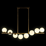 Люстра на штанге с 8-ю белыми шарообразными плафонами Bubble Chandelier варинант исполнения - 1 | Loft Concept в Краснодаре