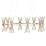 Люстра круглая с фактурными абажурами из тонких металлических палочек Wild Thorns варинант исполнения - 2 | Loft Concept в Краснодаре