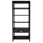 Стеллаж Elsa Dreams Black со стеклянными полками и ящиком варинант исполнения - 7 | Loft Concept в Краснодаре