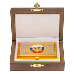 Визитница карманная металлическая с гравюрой Герба России в подарочной коробке Gold Metal Business Card Holders варинант исполнения - 3 | Loft Concept в Краснодаре