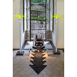 Дизайнерское кресло на металлическом каркасе с подставкой для ног Poltronova Mies Armchair варинант исполнения - 6 | Loft Concept в Краснодаре