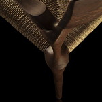 Стул из Ореха с плетеным сидением Kronos Dining Chair Brown варинант исполнения - 4 | Loft Concept в Краснодаре