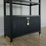 Стеллаж со стеклянными полками Elsa Dreams Black варинант исполнения - 4 | Loft Concept в Краснодаре