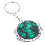 Зеркало брелок карманное двухстороннее из натурального камня Малахит Stone Mirrors варинант исполнения - 4 | Loft Concept в Краснодаре