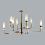 Люстра на штанге с 8-ю цилиндрическими матовыми плафонами и шарами из камня Orb Essence варинант исполнения - 2 | Loft Concept в Краснодаре