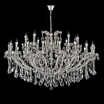 Люстра подвесная двухъярусная с 30-ю лампочками и прозрачными хрустальными подвесками на хромированном основании Crystal lamps варинант исполнения - 2 | Loft Concept в Краснодаре