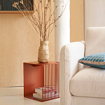 Оранжевый приставной стол из металла Lattice варинант исполнения - 7 | Loft Concept в Краснодаре