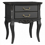 Тумба прикроватная черная из массива бука в стиле прованс Black Provence варинант исполнения - 3 | Loft Concept в Краснодаре