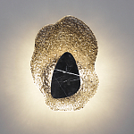 Бра с волнообразным стеклянным плафоном и вставкой из мрамора Liquid Stone варинант исполнения - 13 | Loft Concept в Краснодаре