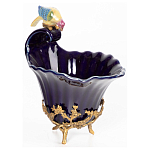 Чаша темно-синего цвета из фарфора с разноцветной птичкой Eden Garden porcelain and bronze варинант исполнения - 12 | Loft Concept в Краснодаре
