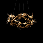 Люстра подвесная с прозрачными стеклянными птичками на ветвях Диаметр 80 см Serip Voa варинант исполнения - 8 | Loft Concept в Краснодаре