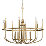  Люстра круглая двухъярусная цвета латунь с 12-ю лампами Kichler варинант исполнения - 1 | Loft Concept в Краснодаре