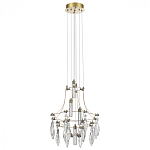 Люстра подвесная из металла с хрустальными подвесками прозрачного цвета Quasar 41 варинант исполнения - 2 | Loft Concept в Краснодаре
