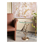 Столик с круглой стеклянной столешницей и корпусом в виде двух павлинов на ветке Table Two Peacocks варинант исполнения - 7 | Loft Concept в Краснодаре