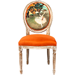 Стул из натурального бука оранжевое с цветным принтом Impressionism in Color варинант исполнения - 1 | Loft Concept в Краснодаре