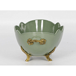Чаша зеленого цвета из фарфора с волнообразным краем Eden Garden porcelain and bronze варинант исполнения - 2 | Loft Concept в Краснодаре