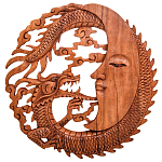 Панно из дерева дракон и луна Panel With Animals варинант исполнения - 1 | Loft Concept в Краснодаре