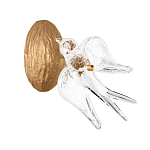 Бра с прозрачной стеклянной фигуркой птички Serip Voa варинант исполнения - 1 | Loft Concept в Краснодаре