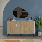 Комод с 3-мя дверцами и выдвижным ящиком цвета светлый дуб SPARK CONSOLE WHITE варинант исполнения - 1 | Loft Concept в Краснодаре