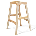 Барный стул со спинкой на 4-х деревянных ножках Оранжевый Велюр Ava Charm варинант исполнения - 4 | Loft Concept в Краснодаре