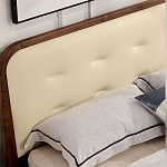 Кровать двуспальная с каркасом из дерева и мягким изголовьем Moon Walnut Bed варинант исполнения - 3 | Loft Concept в Краснодаре