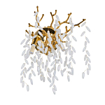 Бра золотого цвета с ветвями и белыми овальными стеклянными подвесками Droplet Chandelier варинант исполнения - 1 | Loft Concept в Краснодаре