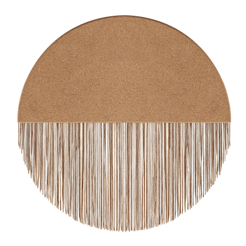 Бра круглое натуральная пробка с бахромой Natural Cork Бежевый в Краснодаре | Loft Concept 