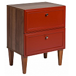 Тумба прикроватная красная из массива бука с 2-мя ящиками Wenge Light варинант исполнения - 1 | Loft Concept в Краснодаре