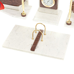 Настольный письменный набор из мрамора и лемезита с гербом и флагом России Marble Accessory варинант исполнения - 4 | Loft Concept в Краснодаре