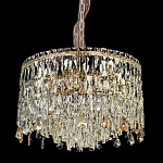 Люстра круглая с хрустальными подвесками на золотистом каркасе Roul Crystal Light варинант исполнения - 1 | Loft Concept в Краснодаре