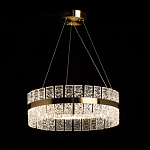 Люстра круглая золотого цвета с прозрачными рельефными стеклянными вставками Textured Glass Chandelier варинант исполнения - 3 | Loft Concept в Краснодаре