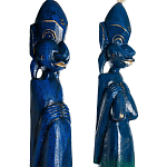 Комплект из 2-х деревянных статуэток Asmat Tall Statuettes Blue варинант исполнения - 3 | Loft Concept в Краснодаре