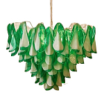 Люстра из стеклянных зеленых лепестков Petalled Illuminator варинант исполнения - 1 | Loft Concept в Краснодаре