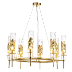 Люстра подвесная круглая с 8-ю цилиндрическими плафонами из стекла LIAISON варинант исполнения - 4 | Loft Concept в Краснодаре