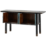 Деревянная консоль в китайском стиле с дверцами голубая Qin Console Table Blue варинант исполнения - 3 | Loft Concept в Краснодаре