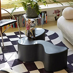 Дизайнерский журнальный стол чёрный изогнутой формы Alefy варинант исполнения - 1 | Loft Concept в Краснодаре