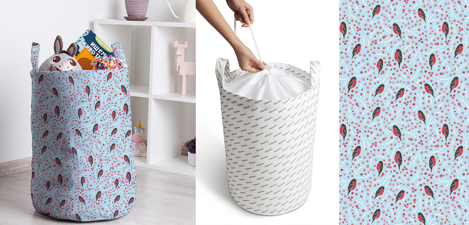 Корзина Bullfinches Pattern Basket Корзина Bullfinches Pattern Basket - Loft-Concept в Краснодаре