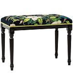 Банкетка из натурального бука черная с изображением птиц и цветов Blooming Birds2 варинант исполнения - 1 | Loft Concept в Краснодаре