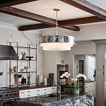 Люстра круглая с подвесками из текстурированного стекла молочного цвета Hinkley варинант исполнения - 8 | Loft Concept в Краснодаре